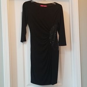 Black mini dress with sequined side